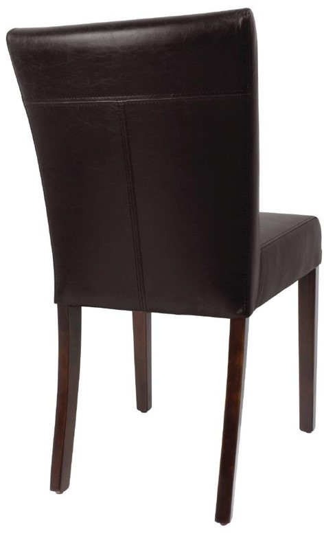  Bolero Faux Leather Contemporary Dining Chair Dark Brown (Pack of 2) 