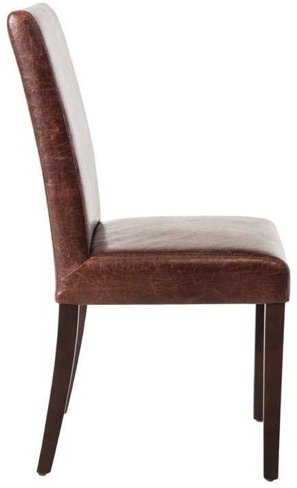  Bolero Faux Leather Dining Chair Antique Brown (Pack of 2) 