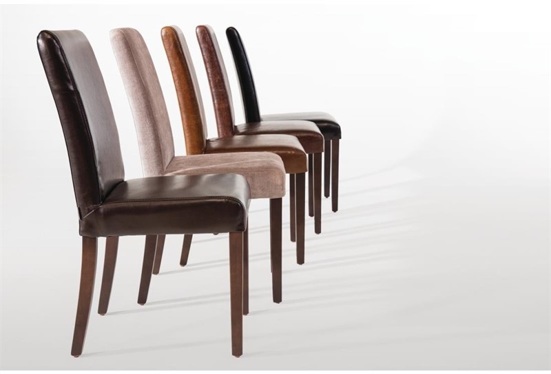  Bolero Faux Leather Dining Chair Antique Brown (Pack of 2) 