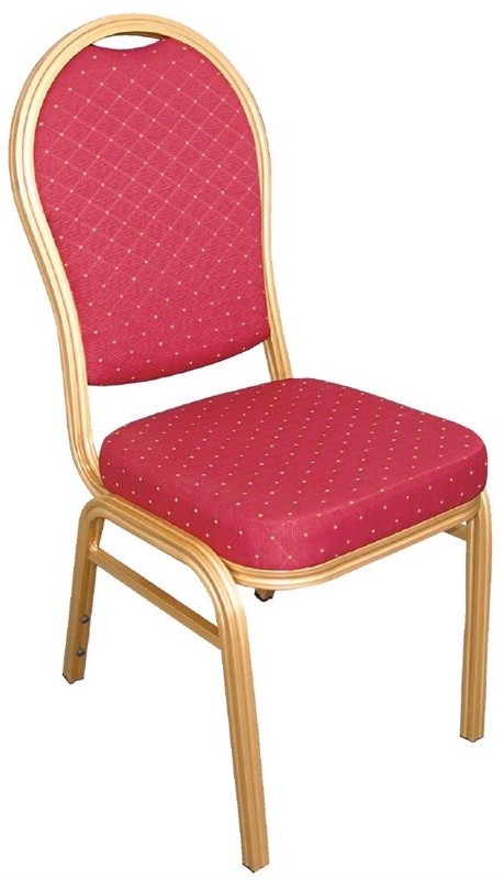  Bolero U525 - Banqueting Chair Arched Back Gold Frame Red Speckle Cloth (Pack 4) 