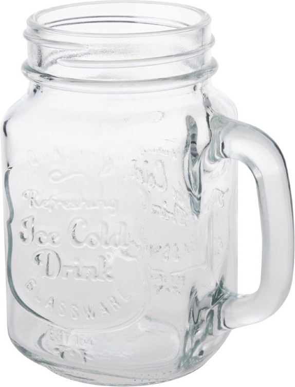  Olympia Handled Mason Jar 450ml (Pack of 12) 