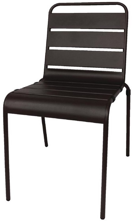  Bolero Black Slatted Steel Side Chairs (Pack of 4) 