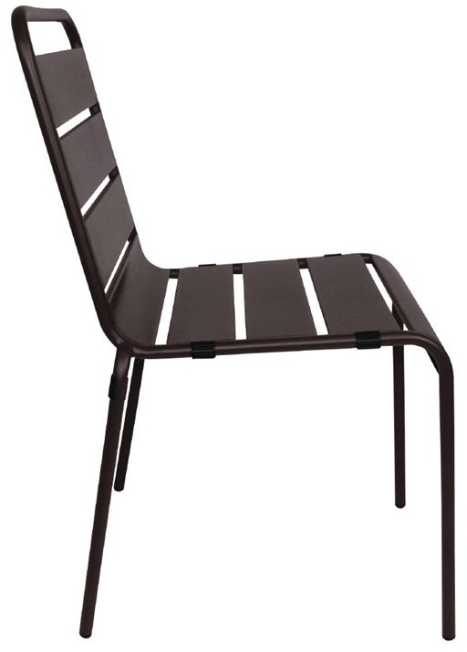  Bolero Black Slatted Steel Side Chairs (Pack of 4) 