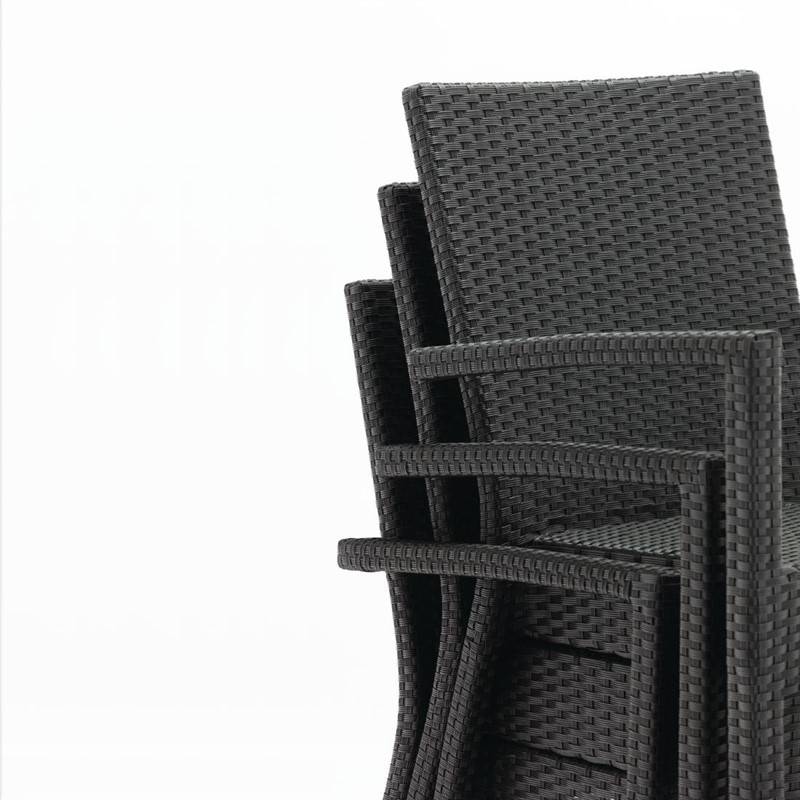  Bolero DL477 - Wicker Armchair Charcoal (Pack 4) 