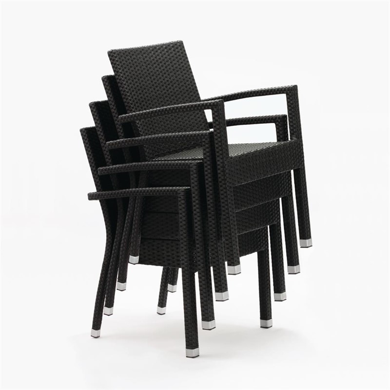  Bolero DL477 - Wicker Armchair Charcoal (Pack 4) 