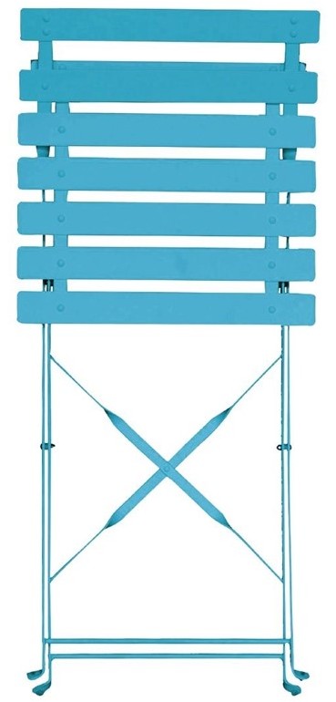  Bolero Pavement Style Steel Chairs Seaside Blue (Pack of 2) 