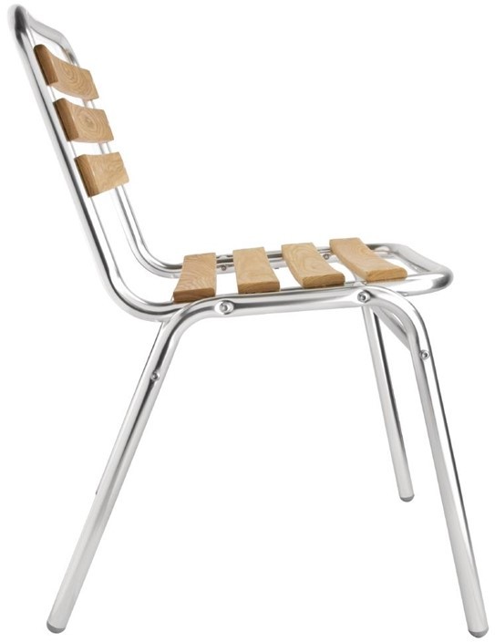  Bolero GK997 - Aluminium & Ash Bistro Sidechair (Pack 4) 