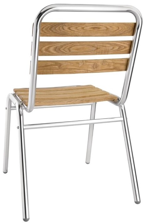  Bolero GK997 - Aluminium & Ash Bistro Sidechair (Pack 4) 