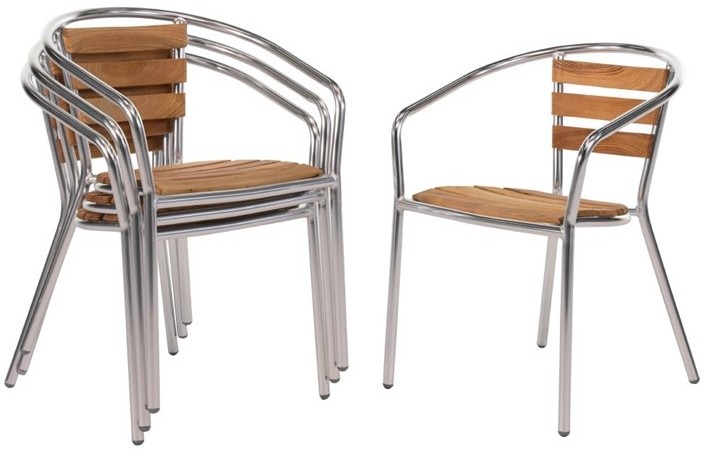  Bolero U421 - Armchair Alu. & Ash - 570Wx560Dx760mmH (Pack 4) 