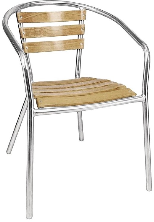 Bolero U421 - Armchair Alu. & Ash - 570Wx560Dx760mmH (Pack 4) 