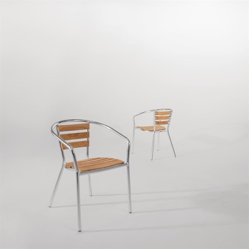  Bolero U421 - Armchair Alu. & Ash - 570Wx560Dx760mmH (Pack 4) 