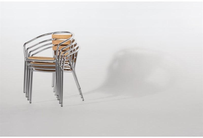  Bolero U421 - Armchair Alu. & Ash - 570Wx560Dx760mmH (Pack 4) 