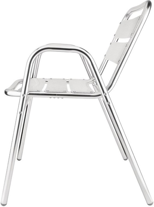 Bolero Aluminium Stacking Chairs Arched Arms (Pack of 4) 