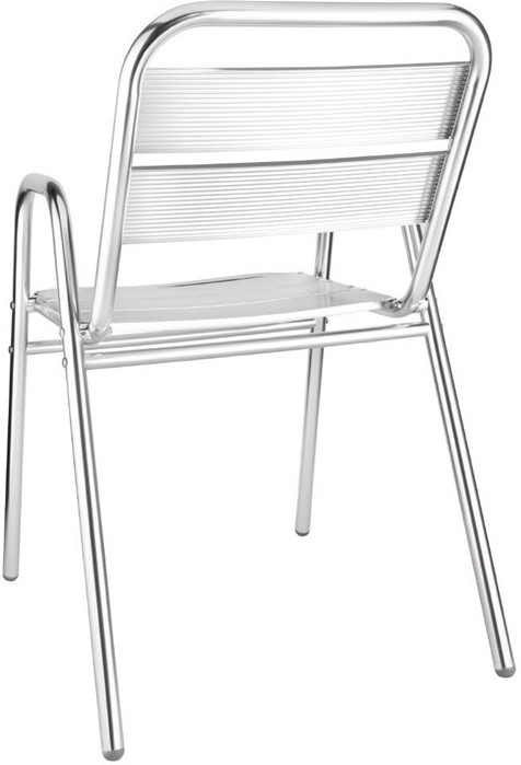  Bolero Aluminium Stacking Chairs Arched Arms (Pack of 4) 