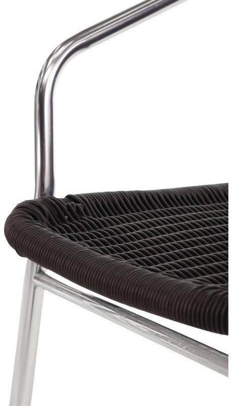  Bolero U507 - Wicker Chair with Aluminium Frame - Black Finish (Pack 4 