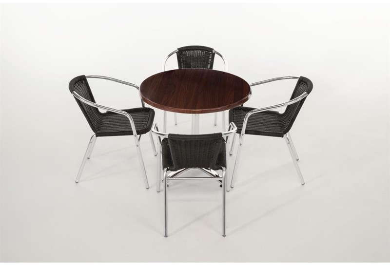  Bolero U507 - Wicker Chair with Aluminium Frame - Black Finish (Pack 4 