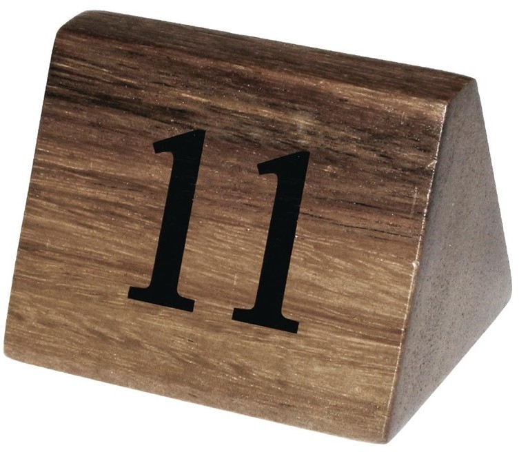  Olympia Acacia Table Number Signs Numbers 11-20 