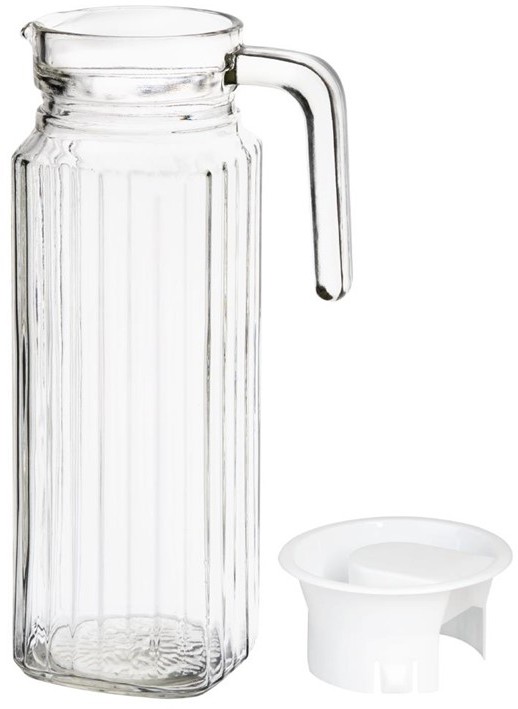  Olympia Ribbed Glass Jugs 1Ltr (Pack of 6) 