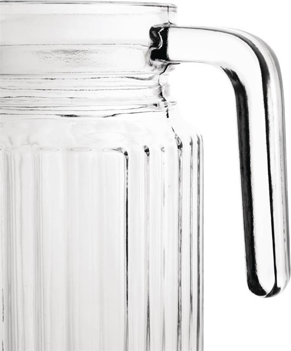 Olympia Ribbed Glass Jugs 1Ltr (Pack of 6) 