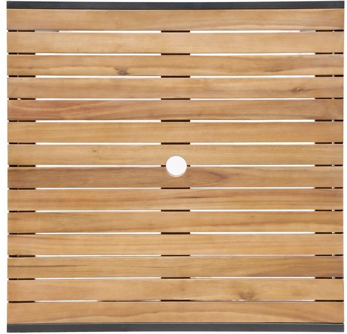  Bolero Square Steel and Acacia Table 800mm 