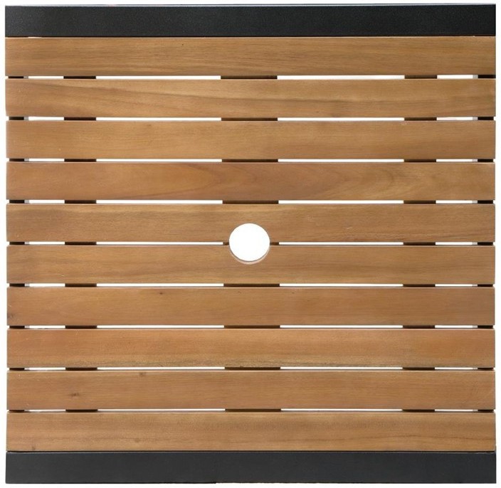  Bolero Square Steel and Acacia Bar Table 600mm 