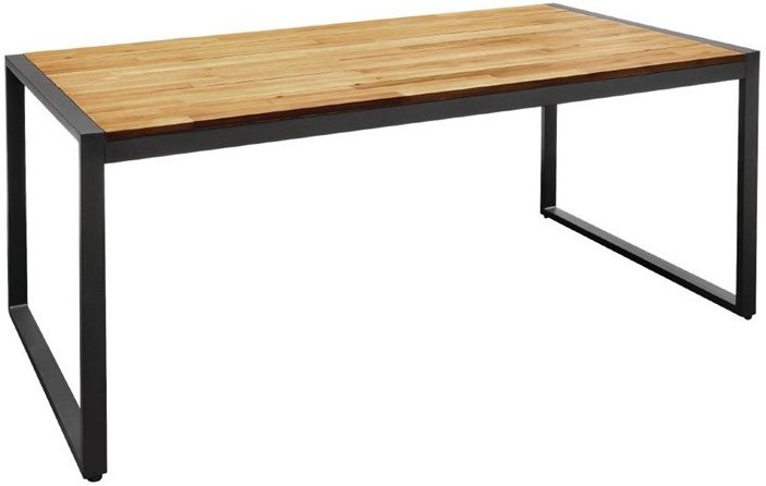  Bolero Acacia Wood and Steel Rectangular Industrial Table 1800mm 