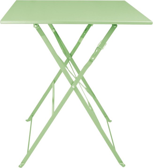  Bolero Square Pavement Style Steel Folding Table Light Green 600mm 