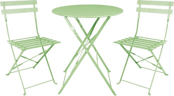  Bolero Round Pavement Style Steel Folding Table Light Green 595mm 
