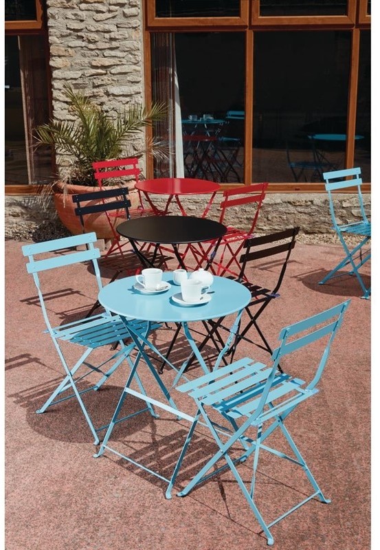  Bolero Red Pavement Style Steel Table 595mm 