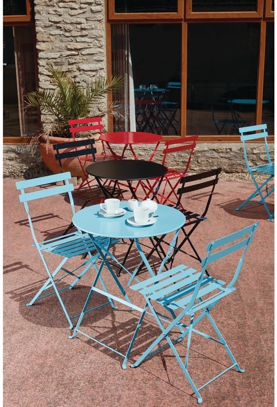  Bolero Seaside Blue Pavement Style Steel Table 595mm 