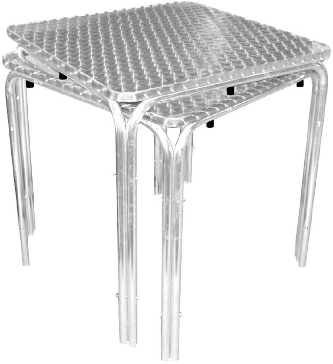  Bolero Square Stacking Table Stainless Steel 700mm 