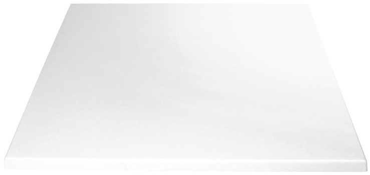  Bolero Pre-drilled Square Table Top White 600mm 