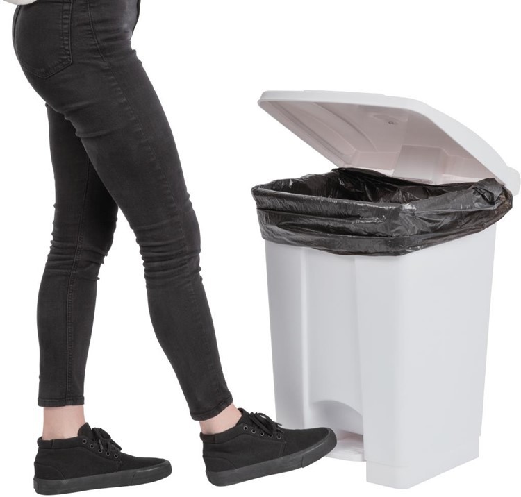  Jantex Kitchen Pedal Bin White 45Ltr 