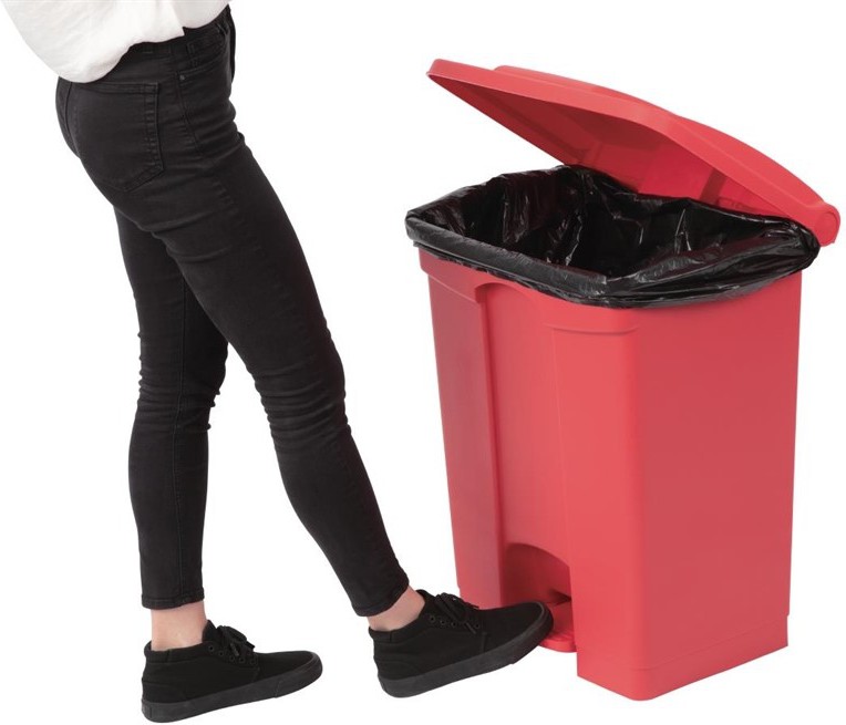  Jantex Kitchen Pedal Bin Red 65Ltr 