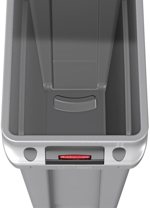 Rubbermaid Slim Jim Container With Venting Channels Grey 60Ltr 