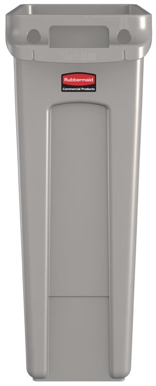  Rubbermaid Slim Jim Container With Venting Channels Grey 60Ltr 