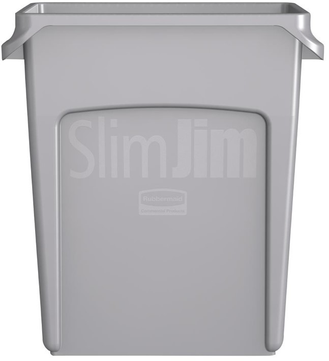  Rubbermaid Slim Jim Container With Venting Channels Grey 60Ltr 
