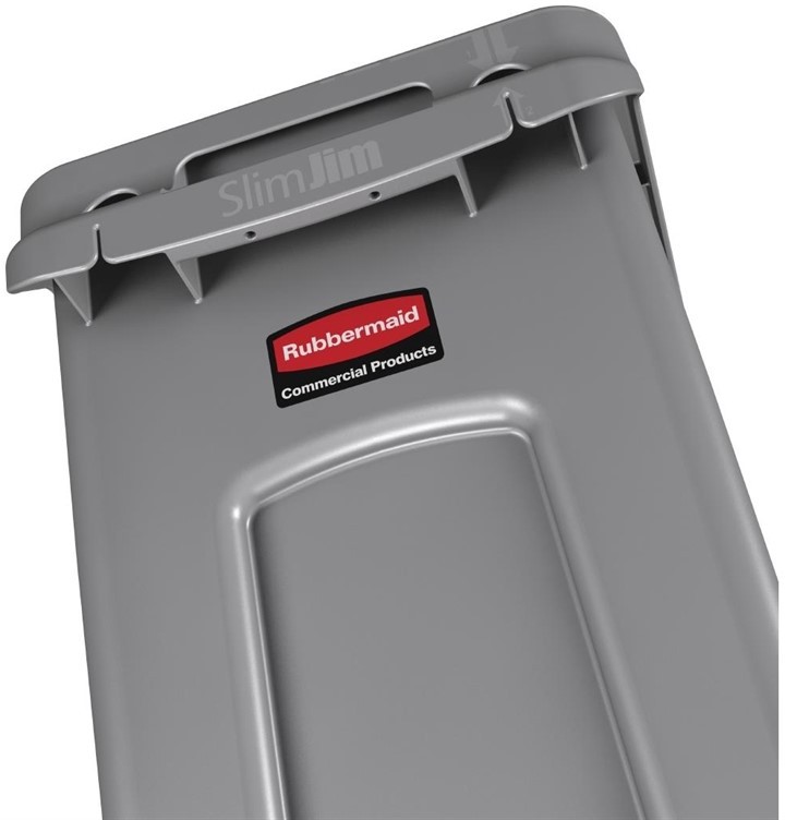  Rubbermaid Slim Jim Container With Venting Channels Grey 60Ltr 