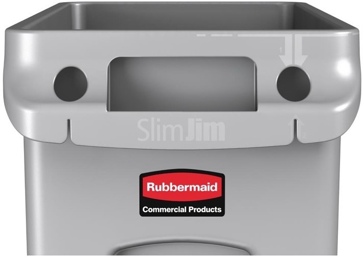  Rubbermaid Slim Jim Container With Venting Channels Grey 60Ltr 