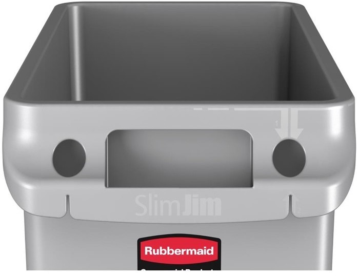  Rubbermaid Slim Jim Container With Venting Channels Grey 60Ltr 