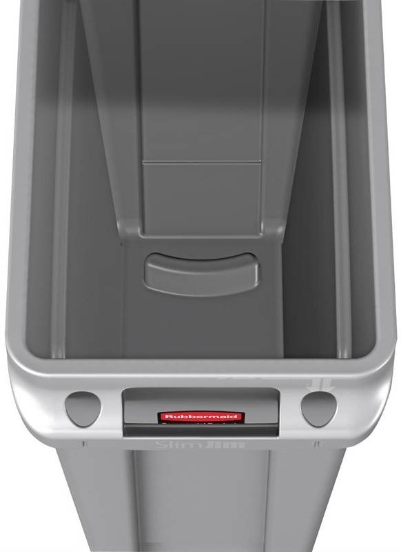  Rubbermaid Slim Jim Container With Venting Channels Grey 87Ltr 