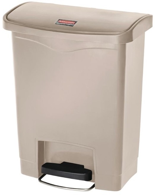  Rubbermaid Slim Jim Step on Front Pedal Beige 30Ltr 