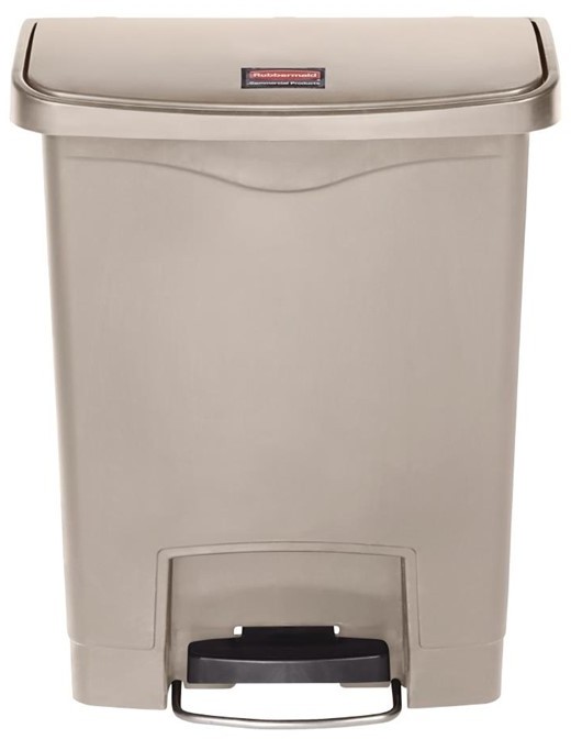  Rubbermaid Slim Jim Step on Front Pedal Beige 30Ltr 