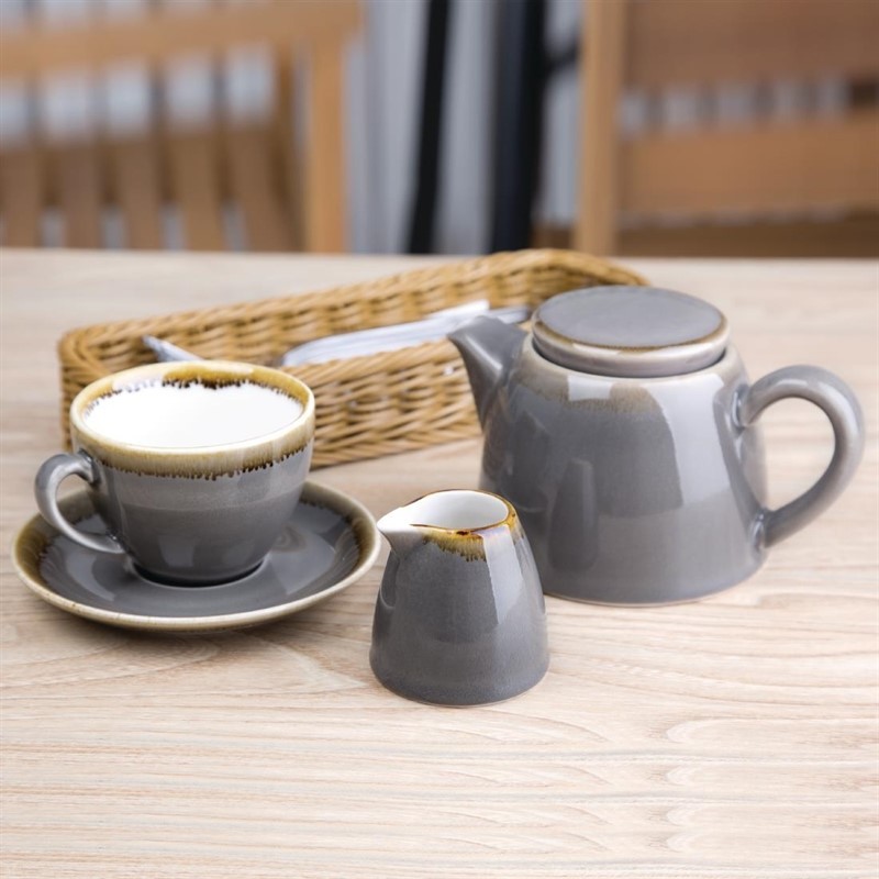  Olympia Kiln Cappuccino Saucer Smoke 140mm (Pack of 6) 
