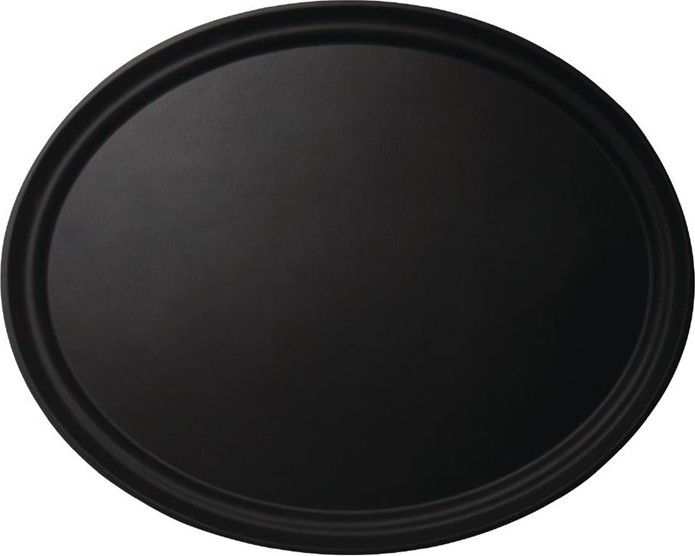  Cambro Camtread Oval Tray Black 60 x 73cm 