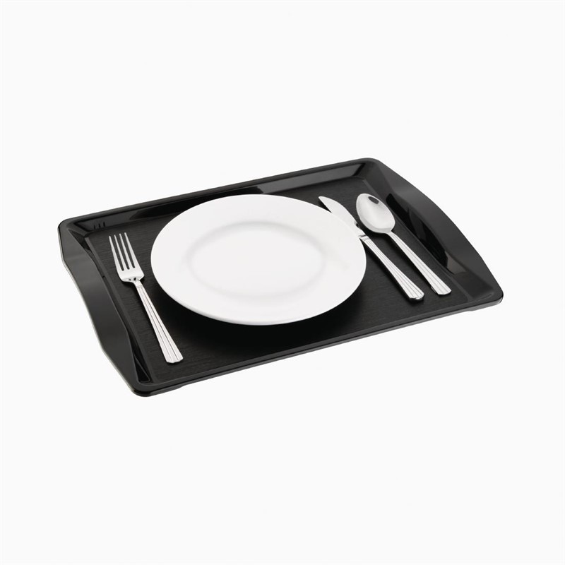  Kristallon Polypropylene Handled Fast Food Tray Black 420mm 