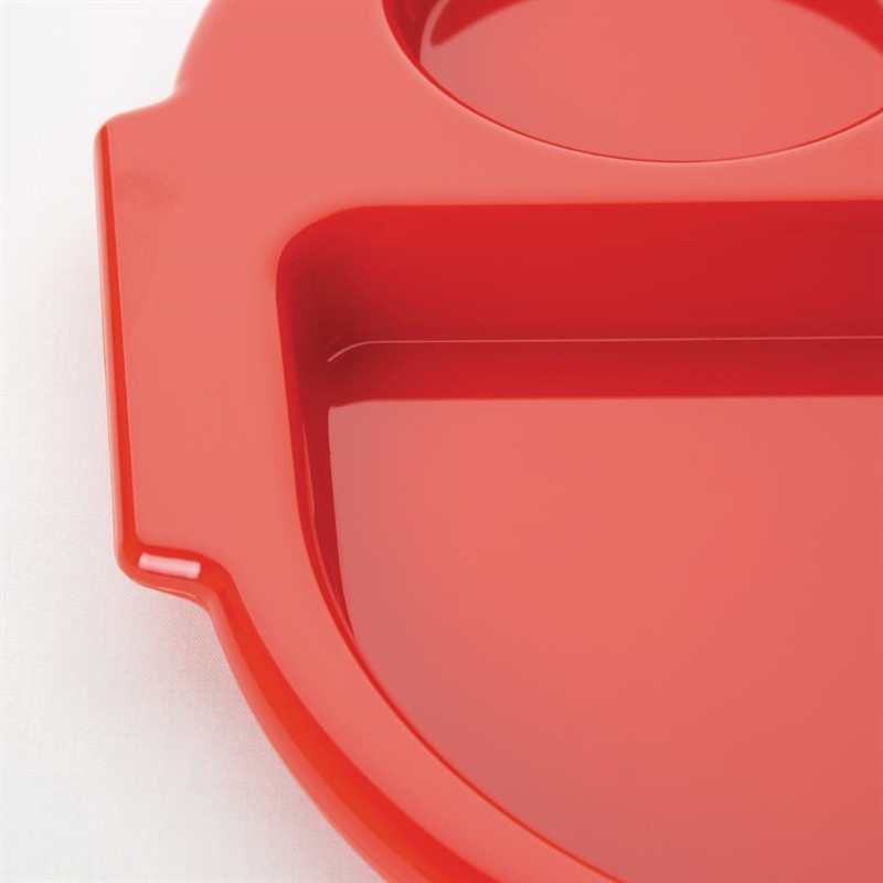  Kristallon Small Polycarbonate Compartment Food Trays Red 322mm 