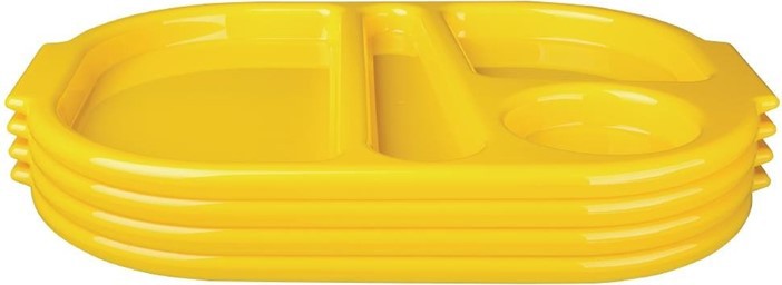  Olympia Kristallon Small Polycarbonate Compartment Food Trays Yellow 322mm 