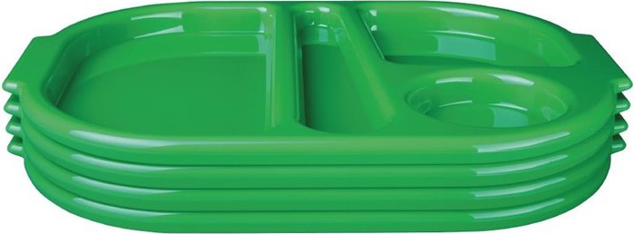  Olympia Kristallon Small Polycarbonate Compartment Food Trays Green 322mm 