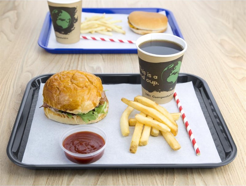  Olympia Kristallon Foodservice Tray Charcoal 265 x 345mm 
